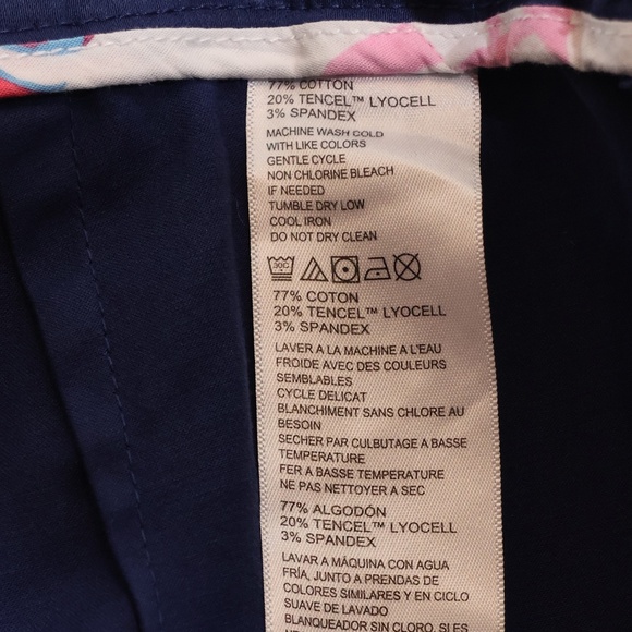 Tommy Bahama Cigarette Navy Blue Slim Boracay Side Zip Pants SIZE 8 - Picture 6 of 9